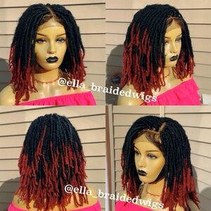 Dread locs frontal lace wig human hair wig